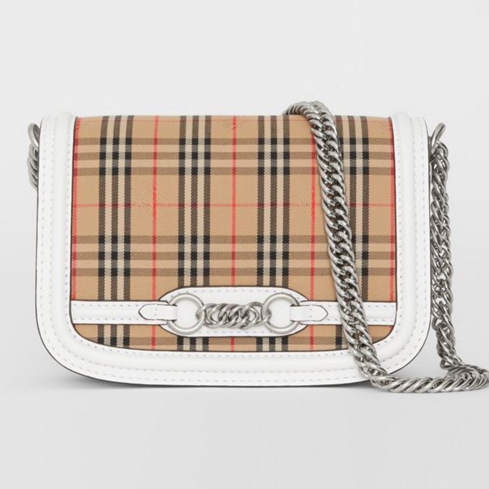 Burberry The 1983 Check Link Bag with Leather Trim